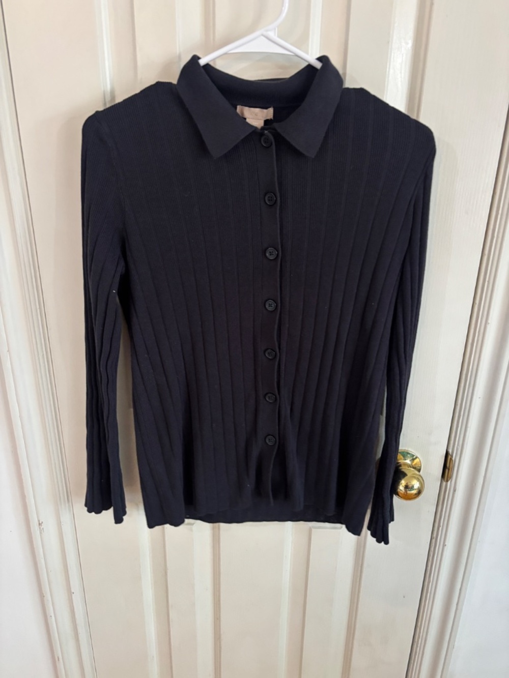 h&m cardigan ribbed collard button up black * accepting offers